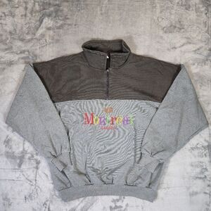 Vintage Montreal 1/4 Zip Pullover Sweater Size 2XL Gray Quebec Souvenir